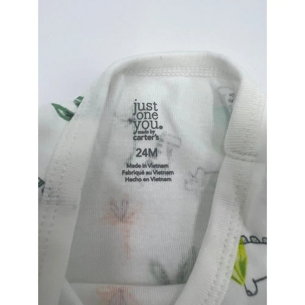 New Carter's Just One You Dinosaur Theme‎ Bodysuit For Baby Boy Size 24 M No Tag